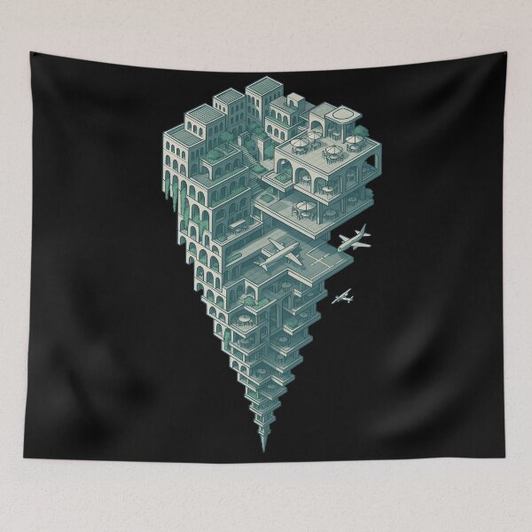 Item preview, Endless Escher City – Modern MC Escher-Inspired Vector Illusion Art designed and sold by WAUZ.