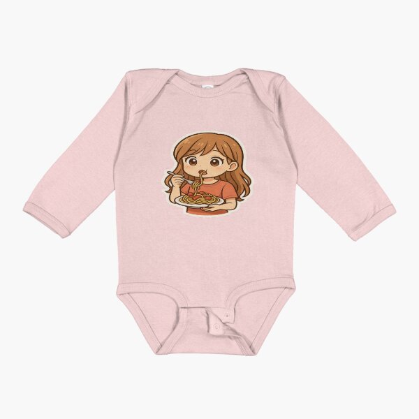 Item preview, girl eating spaghetti designed and sold by tacoDaBomb.