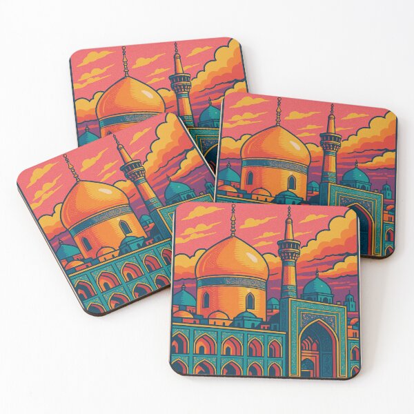 Item preview, Mashhad Iran Retro Travel Poster | Digital Pop Art Print | Imam Reza Shrine Wall Art | Colorful Persian Architecture | Vintage Mashhad Cityscape designed and sold by PaintedPixels01.