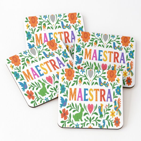 Item preview, Maestra | Colorful Folk Art Teacher Design designed and sold by Mi Clase Divertida.