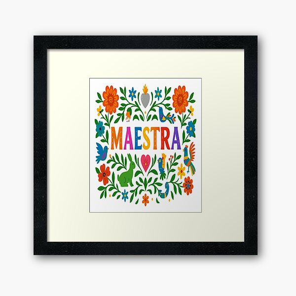 Item preview, Maestra | Diseño de arte popular colorido para maestros designed and sold by Mi Clase Divertida.