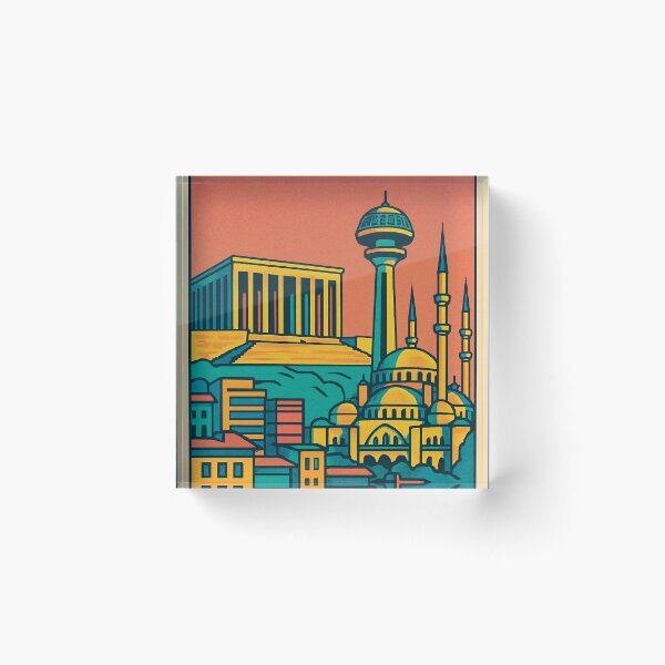 Item preview, Vibrant Ankara Cityscape | Retro Pop Art Travel Poster | Ankara Art Print | Vintage Travel Vibe | Turkish City Design designed and sold by PaintedPixels01.