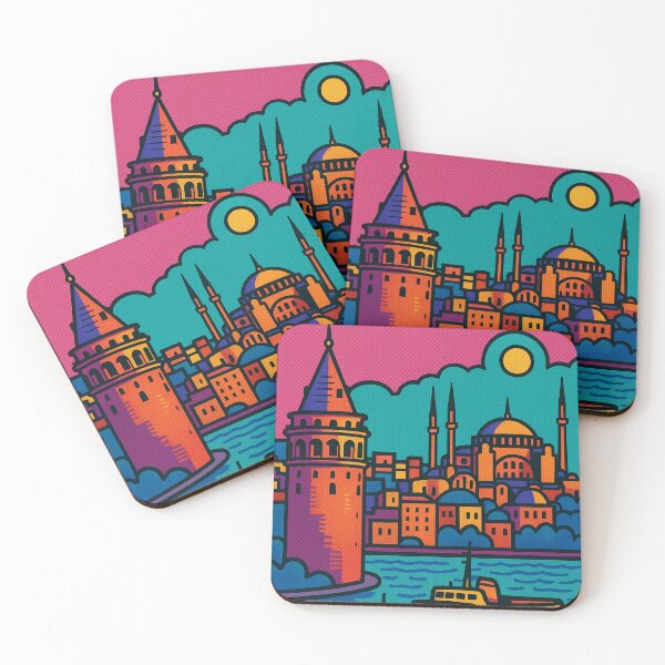 Item preview, Vibrant Istanbul Cityscape | Retro Pop Art Travel Poster | Colorful Istanbul Illustration | Vintage Istanbul Art Print | Turkish Culture Poster designed and sold by PaintedPixels01.
