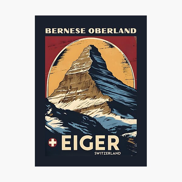 Item preview, A Vintage Travel Illustration of Eiger - Switzerland designed and sold by GoodOldVintage.