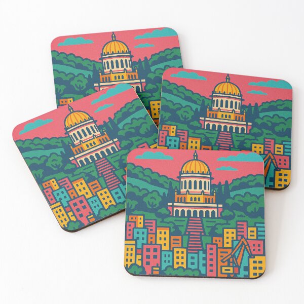 Item preview, Vibrant Haifa Skyline | Retro Pop Art Cityscape | Haifa Travel Poster | Bold Modern Art | Israel City Design designed and sold by PaintedPixels01.