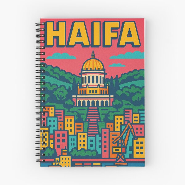 Item preview, Vibrant Haifa Skyline | Retro Pop Art Cityscape | Haifa Travel Poster | Bold Modern Art | Israel City Design designed and sold by PaintedPixels01.