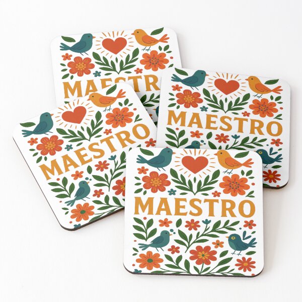 Item preview, Maestro | Colorful Folk Art Teacher Design designed and sold by Mi Clase Divertida.