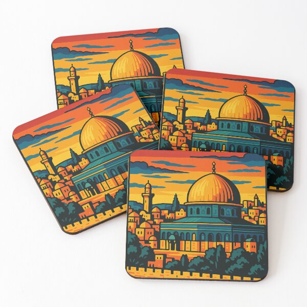 Item preview, Retro Pop Art Travel Poster | Vibrant Jerusalem Cityscape | Bold Jerusalem Artwork | Modern Vintage Travel Poster | Jerusalem Landmark Illustration designed and sold by PaintedPixels01.