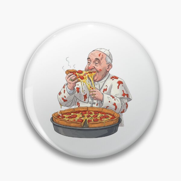 Item preview, Pope eating deep dish pizza designed and sold by Darnwellart.