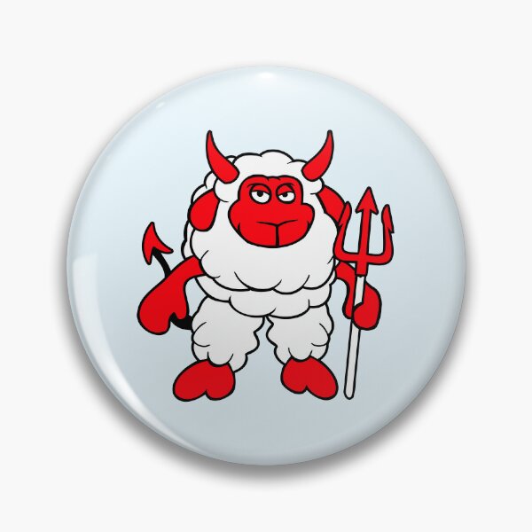 Item preview, Sheep Devil Satan Hell Evil Trident Horns Cool Fun designed and sold by shirt-o-mat.