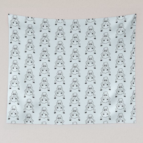 Item preview, Sheep Tired Bored Look Standing Cute Cool Cartoon designed and sold by shirt-o-mat.