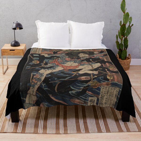 Item preview, "Utagawa Kuniyoshi – Zhang Shun, the Leaping Warrior (Suikoden Hero)" designed and sold by Kubiru.