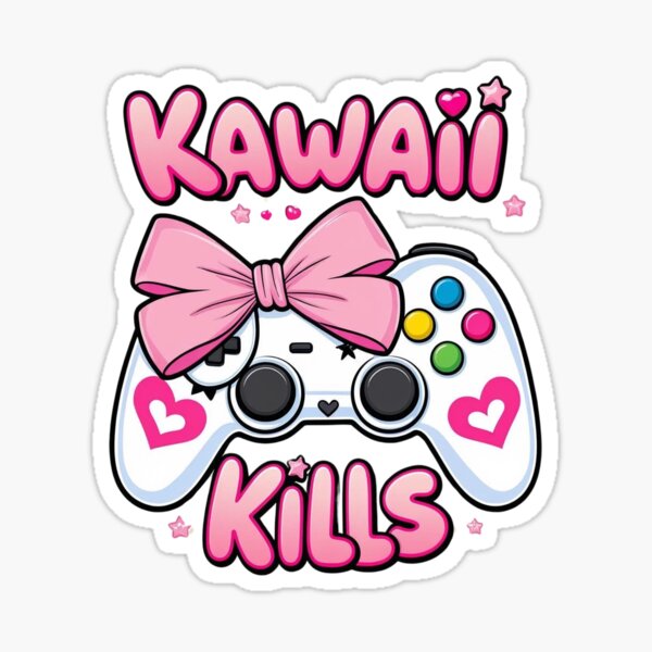 Vista previa del artículo con la obra «Kawaii Kills Gamer | Linda camiseta gráfica con control y cinta para ella | Estética Y2K, destellos pastel, ¡el regalo perfecto para una chica gamer!», diseñado y vendido por 50ファイターJP.