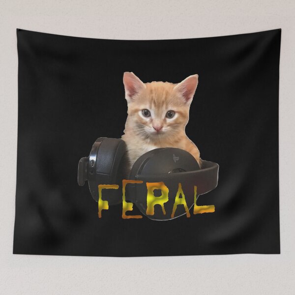 Item preview, Gamer Cat – Feral Vibes Only - Spicy Ginger designed and sold by aadventures.