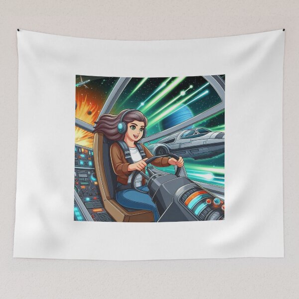 Item preview, Flying a spaceship. designed and sold by PandoraCastle.