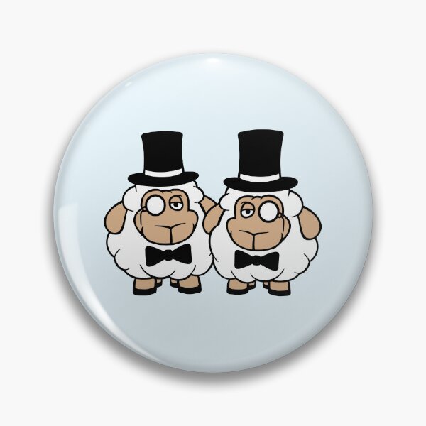 Item preview, 2 Sheep Men Gentlemen Top Hat Monocle Sir Two Mr. designed and sold by shirt-o-mat.