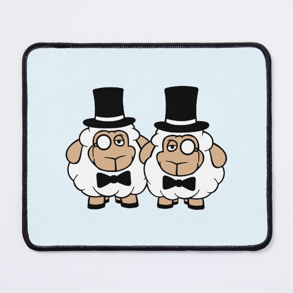 Item preview, 2 Sheep Men Gentlemen Top Hat Monocle Sir Two Mr. designed and sold by shirt-o-mat.