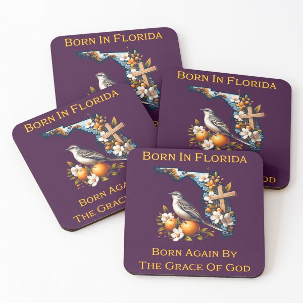 Item preview, Born In Florida, Born Again By The Grace Of God designed and sold by Thankful Designs.