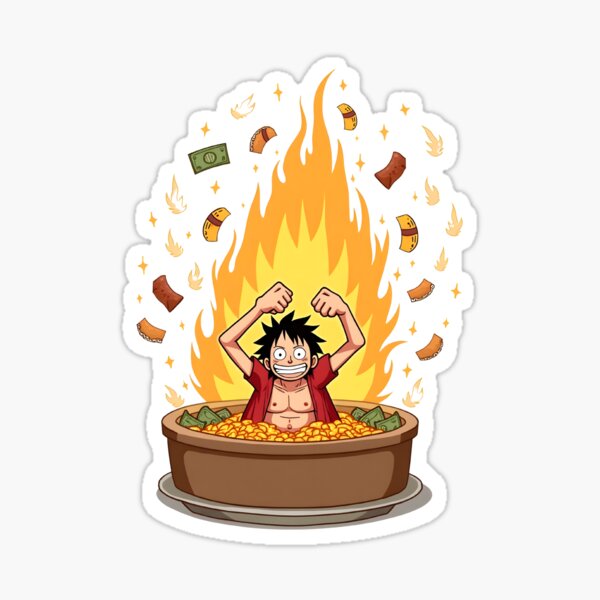 Item preview, Luffy taking a chicken bath designed and sold by AnnoMeister.
