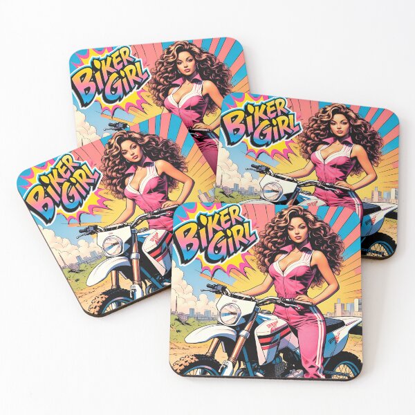 Item preview, Beautiful biker girl design, for girls who like comic-style adrenaline. designed and sold by UrbanTRIP.