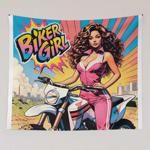 Item preview, Beautiful biker girl design, for girls who like comic-style adrenaline. designed and sold by UrbanTRIP.