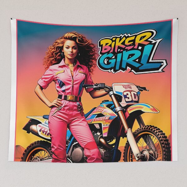 Item preview, Beautiful biker girl design, for girls who like comic-style adrenaline. designed and sold by UrbanTRIP.
