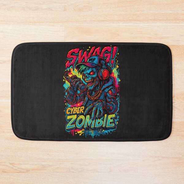 Item preview, Cyber Zombie Swag: Neon Undead Rapper designed and sold by Thaivi Design.