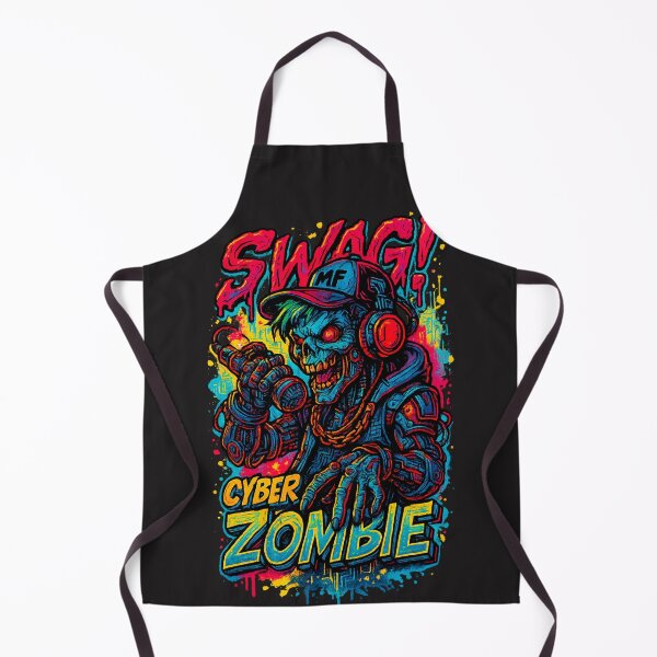Item preview, Cyber Zombie Swag: Neon Undead Rapper designed and sold by Thaivi Design.