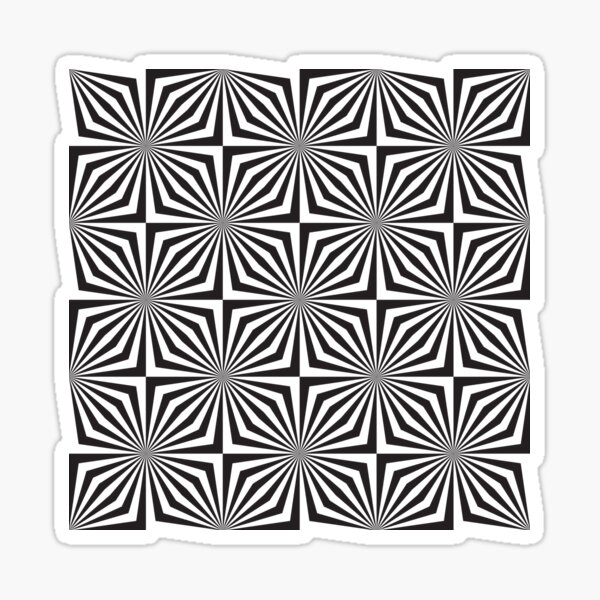 black and white star squares - op art Sticker