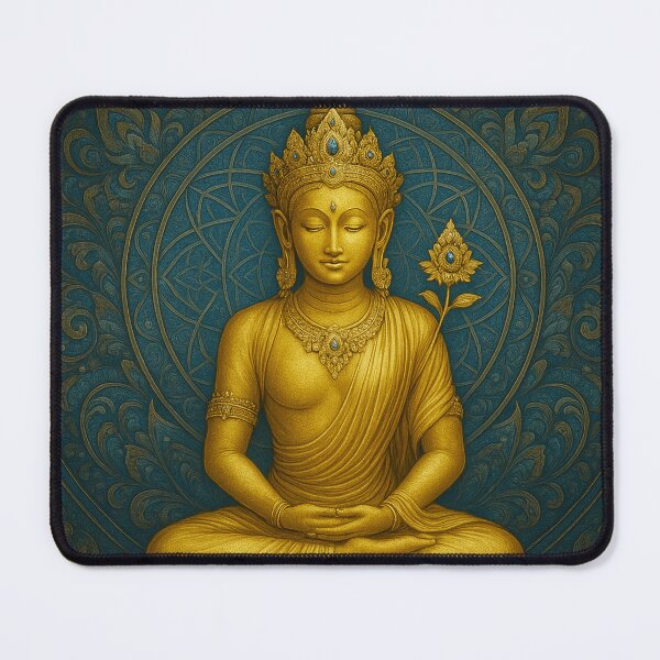 Item preview, Golden Tara Turquoise Floral Mandala designed and sold by GuyBlank.
