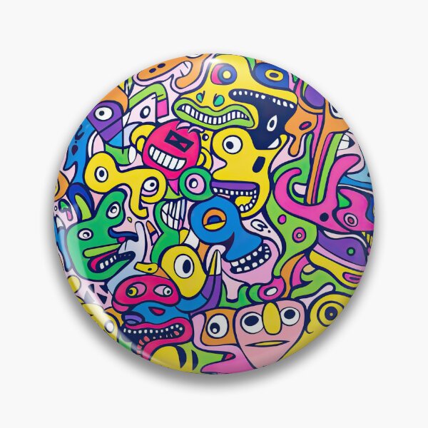 Artikelvorschau, Buntes Doodle Monster Mash – Lebendige abstrakte Cartoon-Kunst entworfen und verkauft von YourPrettyHome.