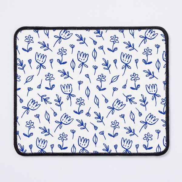 Item preview, Blue flower drawing pattern designed and sold by Screen Sage.