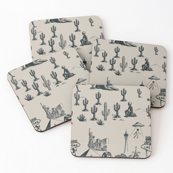 Item preview, Retro Alien Desert Toile in Las Vegas Scene designed and sold by Loomandlorebyh.