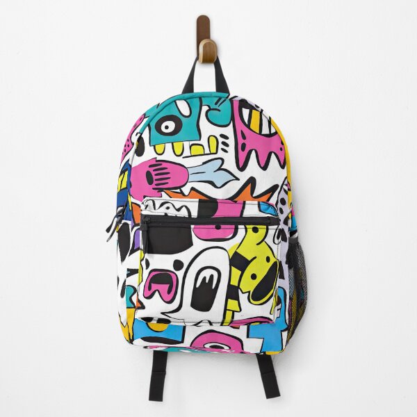 Item preview, Colorful Cartoon Monster Doodle Pattern – Fun Quirky Creatures Art designed and sold by YourPrettyHome.