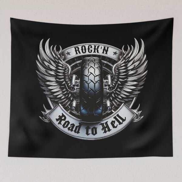 Item preview, Rock'n Road to Hell Winged Tire Art designed and sold by DeimosArtIntl.