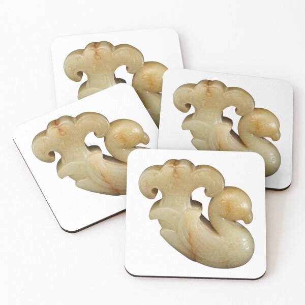 Item preview, Ancient Jade Mythical Bird - Chinese Art Decor for Elegant Spaces designed and sold by gallofoto.