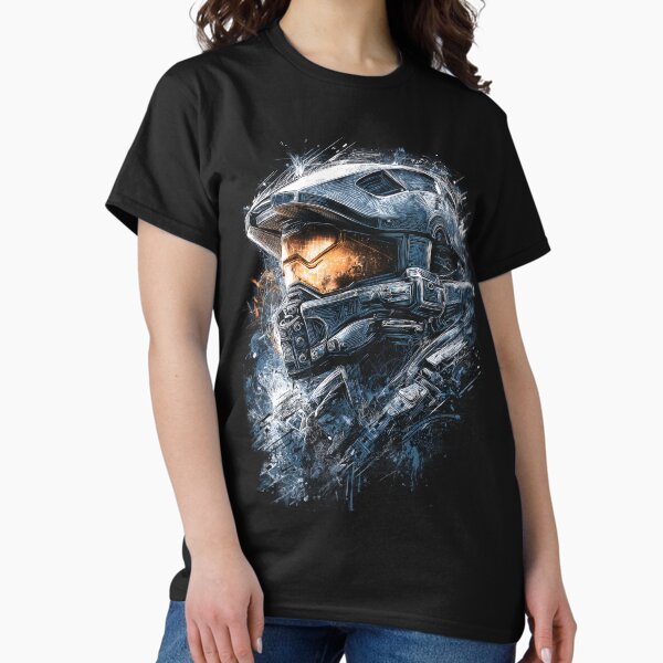 Vista previa del artículo con la obra «Camiseta gráfica de la leyenda Spartan de Halo del Jefe Maestro», diseñado y vendido por HakoCity.