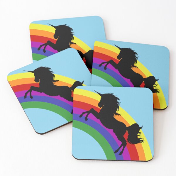 Item preview, Black Unicorn Silhouette on Rainbow Subtle LGBTQ+ Pride designed and sold by SandyMDesigns.