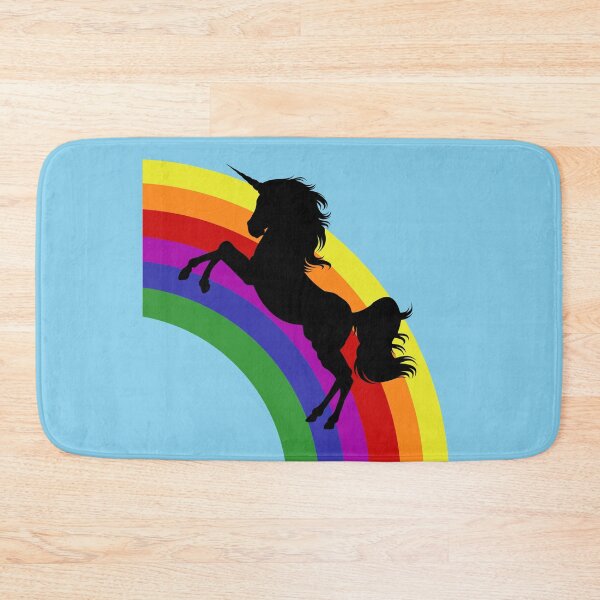 Item preview, Black Unicorn Silhouette on Rainbow Subtle LGBTQ+ Pride designed and sold by SandyMDesigns.
