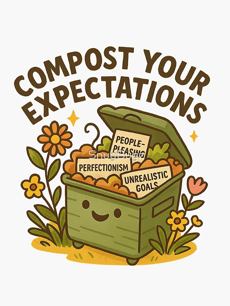 Thumbnail 3 of 3, Sticker, Compost Your Expectations designed and sold by SnugBugz.