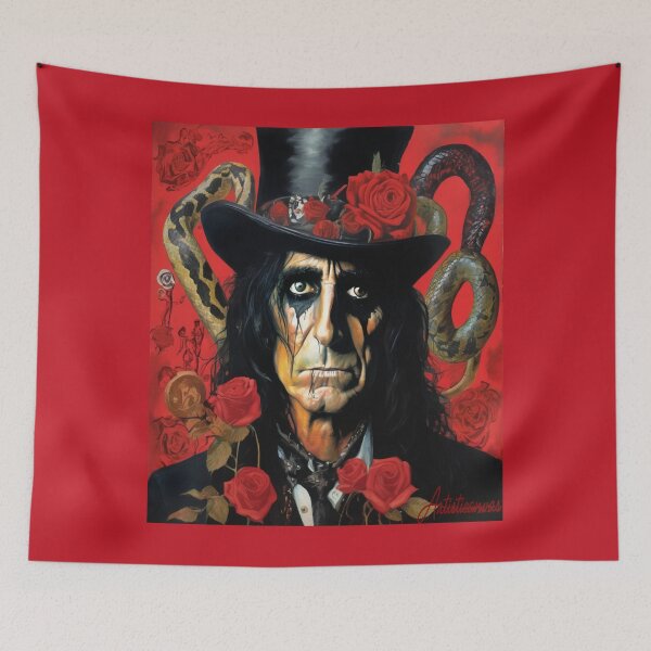 Item preview, "Intense Portrait of Alice Cooper: Theatrical Dark-Rock Icon" designed and sold by Artisticanvas.