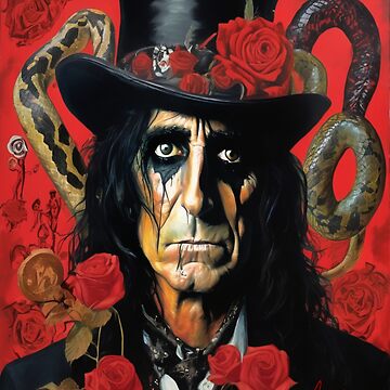 Artwork thumbnail, "Intense Portrait of Alice Cooper: Theatrical Dark-Rock Icon" by Artisticanvas