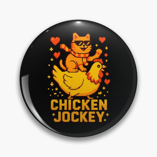 Item preview, Chicken Jockey Cute Cat Riding Pixel Art Gamer Meme designed and sold by facegm.