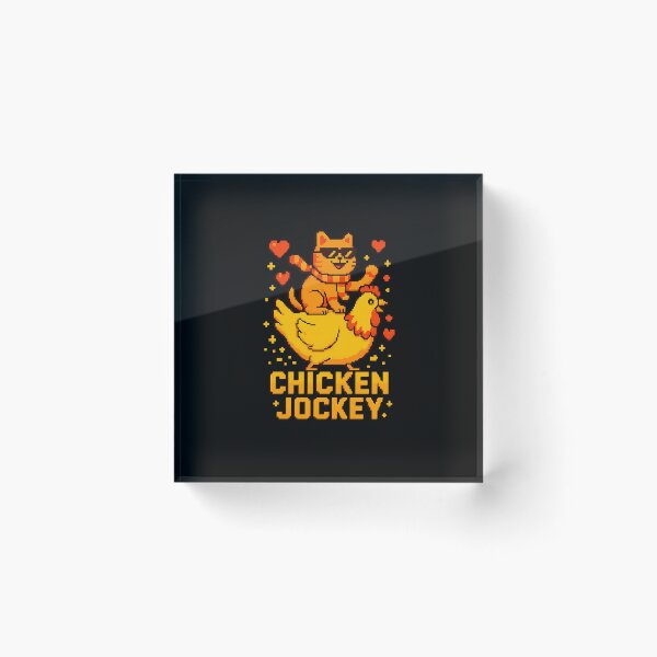 Item preview, Chicken Jockey Cute Cat Riding Pixel Art Gamer Meme designed and sold by facegm.