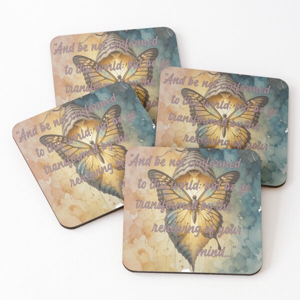 Item preview, Christian Butterfly Transformation Quote - Bible Verse Renewing of the Mind Art designed and sold by Kalandrakas Online.