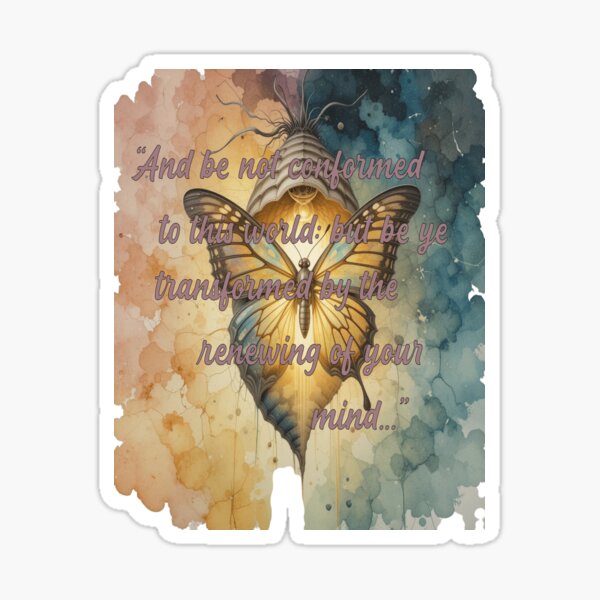 Item preview, Christian Butterfly Transformation Quote - Bible Verse Renewing of the Mind Art designed and sold by Kalandrakas Online.
