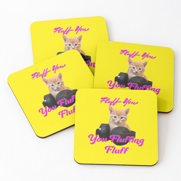 Item preview, Fluff You – Neon Pink Sass Cat - Yellow Background designed and sold by aadventures.