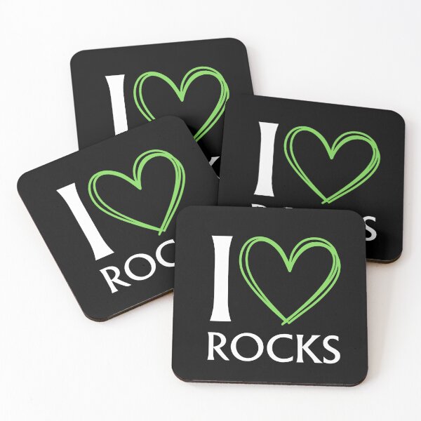 Item preview, I Love Rocks with Heart - Cute Geologist and Rockhound Gift - White Print designed and sold by tumbleweedphoto.