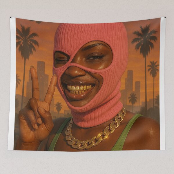 Item preview, Gol'Digga - Gold Digger - STREET QUEEN (Photorealistic version - Peace sign version) Checkout the cartoon version too. designed and sold by lapart.