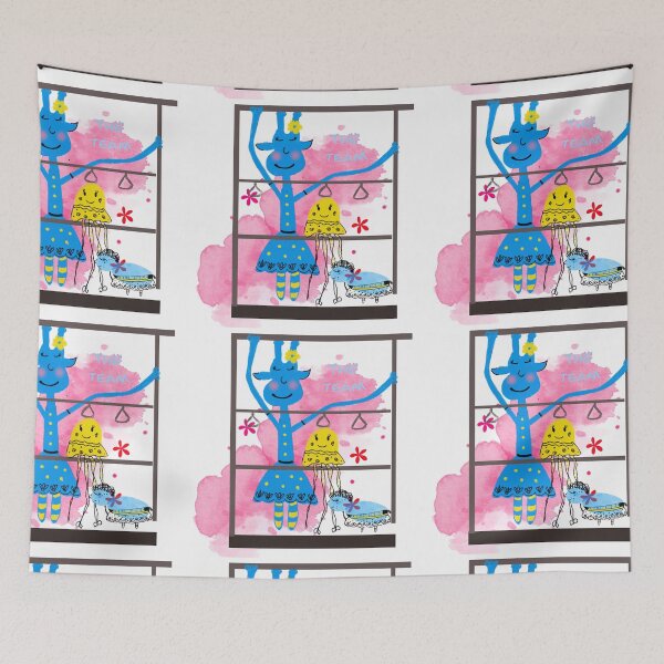Item preview, Jirafa azul bebe, ilustración gráfica divertida y encantadora para decoración infantil designed and sold by DGFerredon.